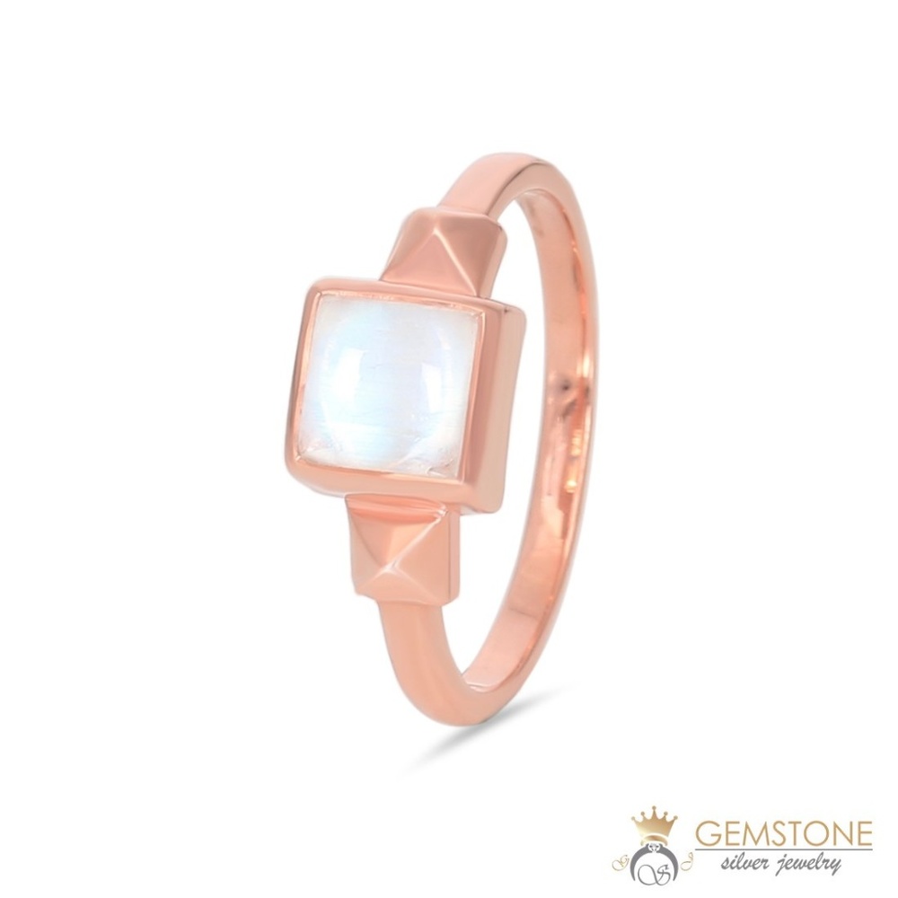14K ROSE GOLD VERMEIL MOONSTONE RING - FAVOR